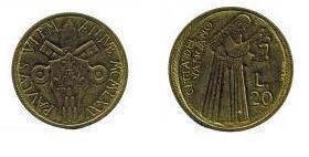 20 lire (Anno Santo - Anno Giubilare 1975)