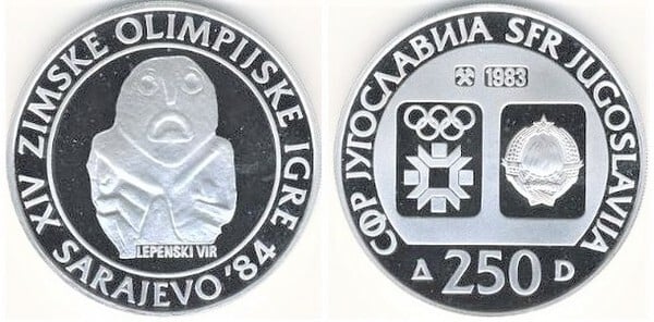 250 dinara (XIV Giochi Olimpici Invernali - Sarajevo 1984)