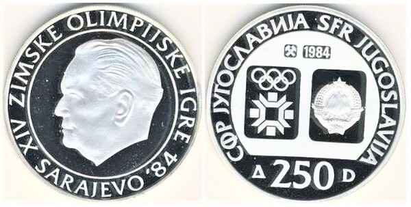 250 dinara (XIV Giochi Olimpici Invernali - Sarajevo 1984)