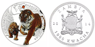 1000 kwacha (Animali in pericolo: Tigre siberiana)