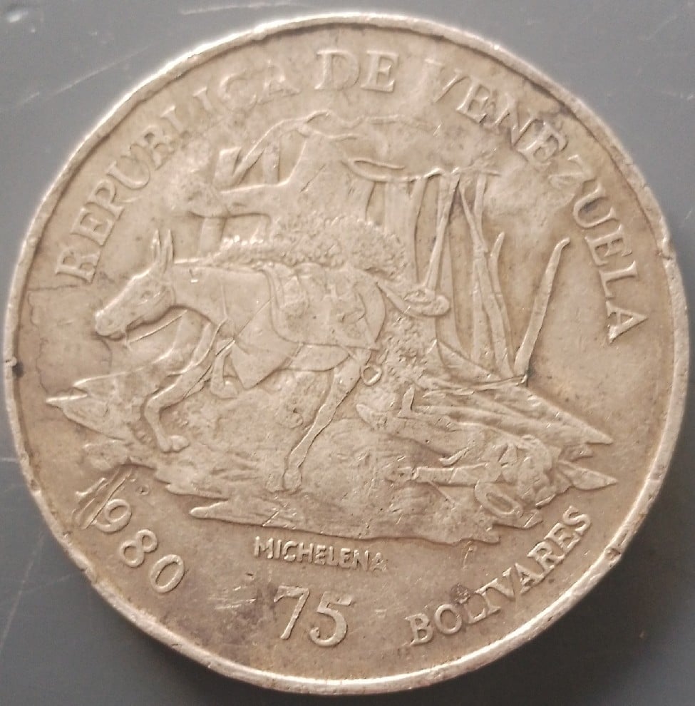 Foto 2 Moneta non identificata: Moneda de 75 Bolívares 1980