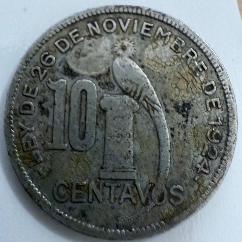 Foto 2 Moneta non identificata: 10 centavos Guatemala 1936