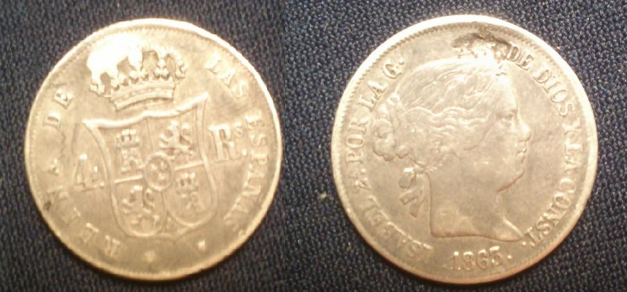 Foto 1 Moneta non identificata: Isabel II 4 reales 1863